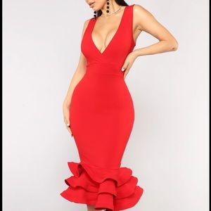 Red fashion nova dress XL NWT